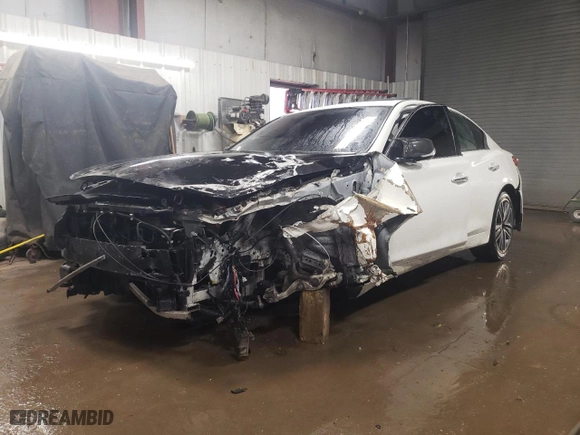 2018 Infiniti Q50 RED SPORT 400 with VIN JN1FV7AR1JM481357, listed as a Copart auction lot 47395265 with 59,455 mi miles and Salvage Title. Bid and sale history available at carsss.com. Image 1.