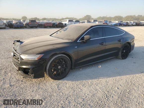 2019 Audi A7 Prestige with VIN WAUV2AF23KN062221, listed as a Copart auction lot 75598734 with 46,555 mi miles and Salvage Title. Bid and sale history available at carsss.com. Image 1.