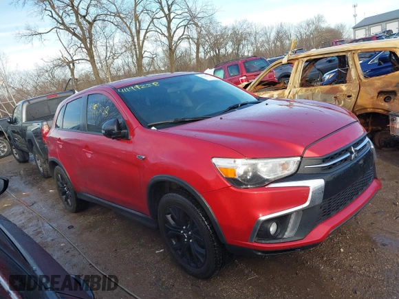 2019 Mitsubishi Outlander Sport ES 2.0 with VIN JA4AP3AU2KU014698, listed as a IAAI auction lot 41199228 with 62,720 mi miles. Bid and sale history available at carsss.com. Image 1.