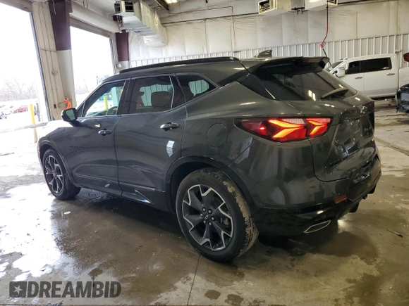 2019 Chevrolet Blazer RS with VIN 3GNKBJRS1KS662752, listed as a Copart auction lot 53801715 with 32,239 mi miles and Salvage Title. Bid and sale history available at DreamBid. Image 2.