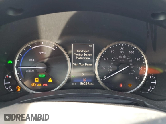 2019 Lexus NX 300h with VIN JTJBJRBZ1K2106287, listed as a Copart auction lot 50622065 with 56,259 mi miles and Salvage title. Bid and sale history available at DreamBid. Image 9.