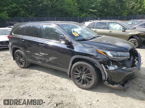 2019 Toyota Highlander SE with VIN 5TDJZRFH6KS566479, listed as a Copart auction lot 59003325 with 99,845 mi miles and Salvage title. Bid and sale history available at DreamBid. Image 4.