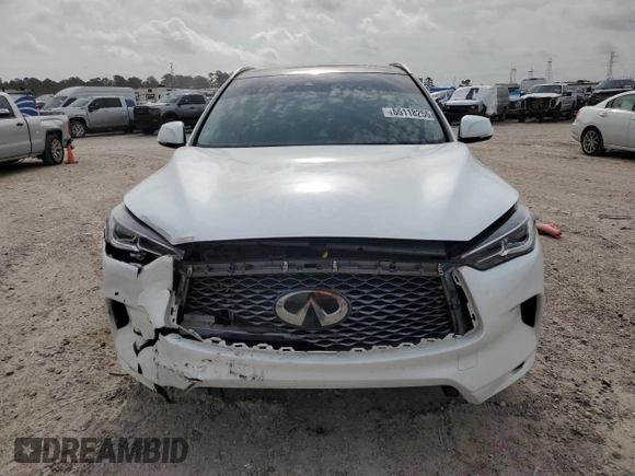 2023 Infiniti QX50 Luxe with VIN 3PCAJ5BA3PF114574, listed as a Copart auction lot 55118255 with 25,803 mi miles and Salvage title. Bid and sale history available at DreamBid. Image 5.