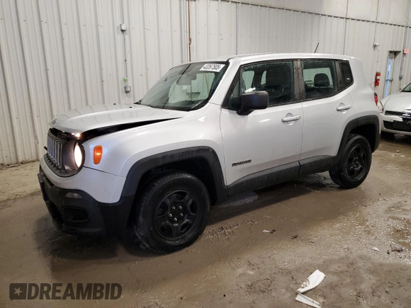 2016 Jeep Renegade Sport with VIN ZACCJBAT6GPD50638, listed as a Copart auction lot 43267505 with 118,269 mi miles and Non Repairable. Bid and sale history available at carsss.com. Image 1.