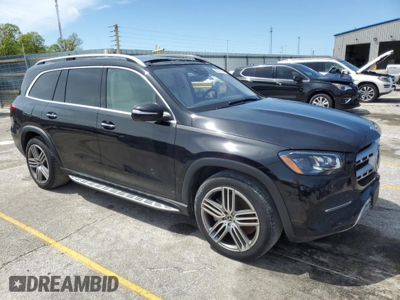 2021 Mercedes-Benz GLS 450 with VIN 4JGFF5KE0MA547652, listed as a Copart auction lot 52721464 with 58,712 mi miles and Salvage Title. Bid and sale history available at DreamBid. Image 4.
