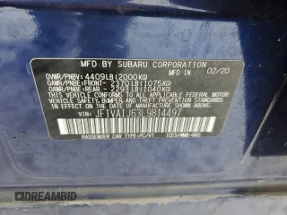 2020 Subaru WRX Limited with VIN JF1VA1J63L9814497, listed as a Copart auction lot 87590315 with 57,443 mi miles and Salvage Title. Bid and sale history available at carsss.com. Image 13.