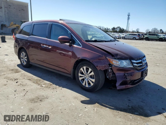 2017 Honda Odyssey EX-L with VIN 5FNRL5H66HB006354, listed as a Copart auction lot 49682455 with 250,935 mi miles and Salvage Title. Bid and sale history available at DreamBid. Image 4.