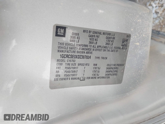 2013 Chevrolet Silverado 1500 LT with VIN 1GCRCSE0XDZ387824, listed as a IAAI auction lot 42170264 with 154,715 mi miles and . Bid and sale history available at DreamBid. Image 9.