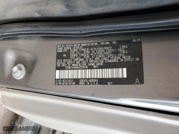 2006 Toyota Sequoia SR5 with VIN 5TDBT44A06S259426, listed as a Copart auction lot 48612445 with 277,671 mi miles and Salvage Title. Bid and sale history available at carsss.com. Image 14.