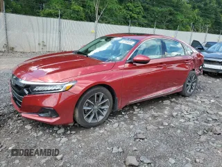 2021 Honda Accord EX-L with VIN 1HGCV1F55MA094840, listed as a Copart auction lot 62769095 with 34,492 mi miles and Salvage title. Bid and sale history available at DreamBid. Image 1.