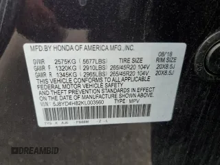 2019 Acura MDX w/Advance Pkg with VIN 5J8YD4H82KL003560, listed as a Copart auction lot 52240125 with 101,709 mi miles and Salvage Title. Bid and sale history available at carsss.com. Image 15.