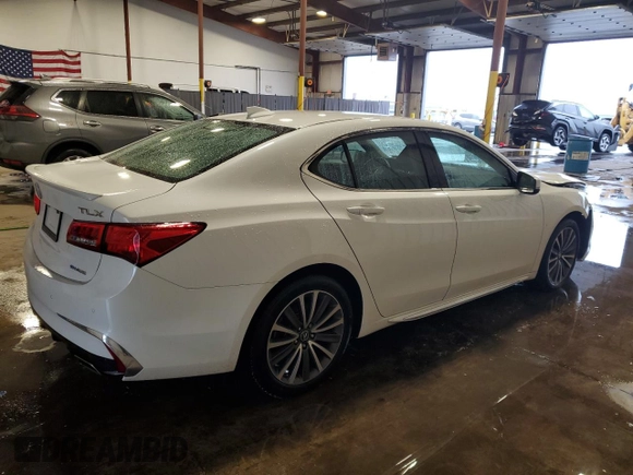 2018 Acura TLX w/Advance Pkg with VIN 19UUB3F73JA002016, listed as a Copart auction lot 71093174 with 52,334 mi miles and Salvage Title. Bid and sale history available at carsss.com. Image 3.