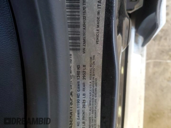 2017 Maserati Ghibli S Q4 z VIN ZAM57RTAXH1221570, wystawiony jako Copart lot #56003065 z przebiegiem 96 414 mil mil oraz Szkody całkowita. Historia ofert i sprzedaży dostępna na DreamBid. Obrazek 13.