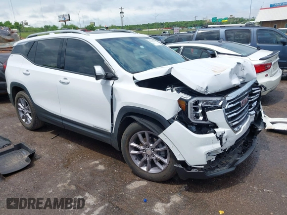 2023 GMC Terrain SLT with VIN 3GKALPEG4PL266410, listed as a IAAI auction lot 42130031 with 4,203 mi miles and . Bid and sale history available at DreamBid. Image 1.