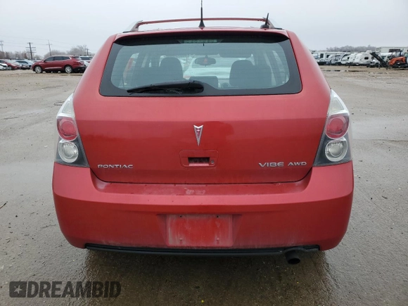 2009 Pontiac Vibe with VIN 5Y2SM67089Z409880, listed as a Copart auction lot 44072155 with 121,158 mi miles and Salvage Title. Bid and sale history available at carsss.com. Image 6.