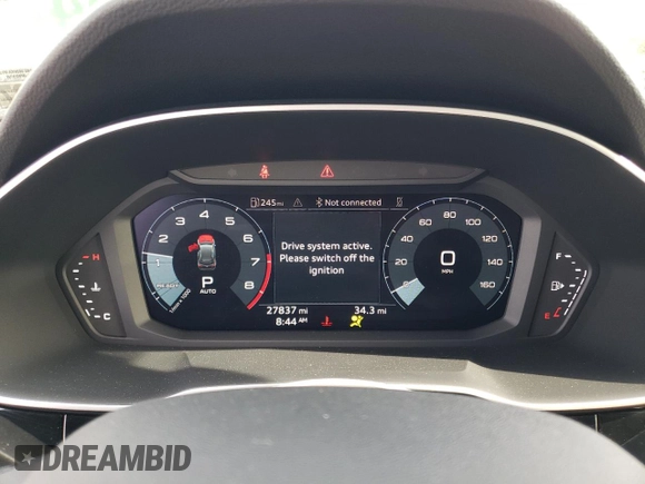 2022 Audi Q3 S line Premium with VIN WA1DECF36N1129233, listed as a Copart auction lot 57403645 with 27,837 mi miles and Salvage title. Bid and sale history available at DreamBid. Image 9.