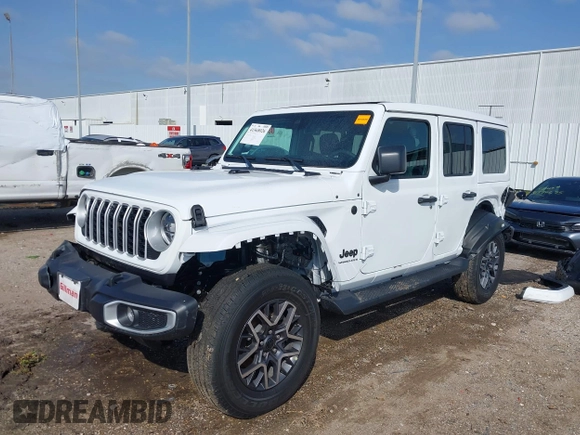 2025 Jeep Wrangler Sahara with VIN 1C4PJXEN9SW517502, listed as a IAAI auction lot 41568926 with 400 mi miles and . Bid and sale history available at DreamBid. Image 2.