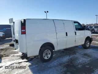 2020 Chevrolet Express Cargo Van with VIN 1GCWGAFG8L1188409, listed as a Copart auction lot 83660584 with 0 mi miles and Salvage Title. Bid and sale history available at carsss.com. Image 3.