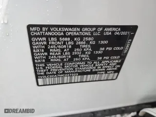 2021 Volkswagen Atlas Cross Sport 2.0T SE with VIN 1V2LC2CA7MC227323, listed as a Copart auction lot 45684955 with 222,954 mi miles and Clean Title. Bid and sale history available at carsss.com. Image 13.