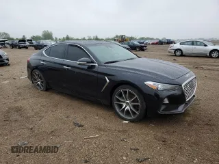 2021 Genesis G70 2.0T with VIN KMTG44LA3MU075175, listed as a Copart auction lot 57679175 with 89,864 mi miles and Salvage title. Bid and sale history available at DreamBid. Image 4.