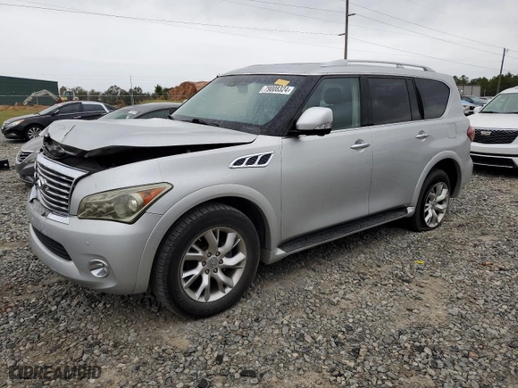 2011 Infiniti QX56 8-passenger with VIN JN8AZ2ND6B9701078, listed as a Copart auction lot 79008324 with 212656 miles and Salvage Title. Bid and sale history available at carsss.com. Image 1.