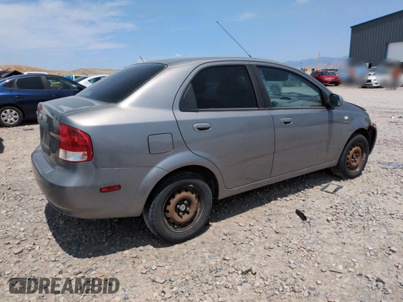 2006 Chevrolet Aveo LS with VIN KL1TD56666B540466, listed as a Copart auction lot 60418355 with 252,838 mi miles and Salvage title. Bid and sale history available at DreamBid. Image 3.