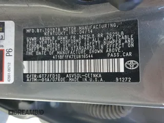 2014 Toyota Camry L with VIN 4T1BF1FK7EU816544, listed as a Copart auction lot 55307245 with 239,183 mi miles and Clean Title. Bid and sale history available at carsss.com. Image 12.