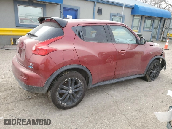 2014 Nissan Juke SV with VIN JN8AF5MR4ET356020, listed as a Copart auction lot 44993545 with Not Provided miles and Salvage Title. Bid and sale history available at carsss.com. Image 3.