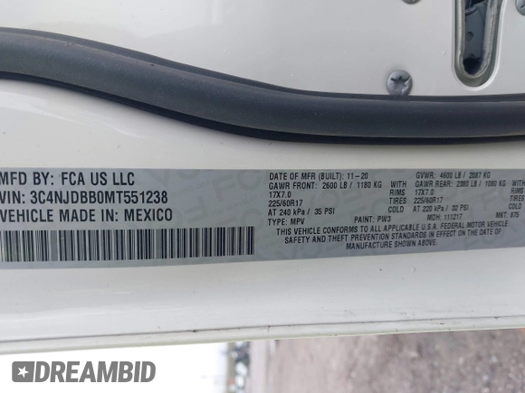 2021 Jeep Compass Altitude с VIN 3C4NJDBB0MT551238, выставлен на аукционе IAAI как лот 41837712 с пробегом 62 780 миль миль и . История ставок и продаж доступна на DreamBid. Изображение 9.