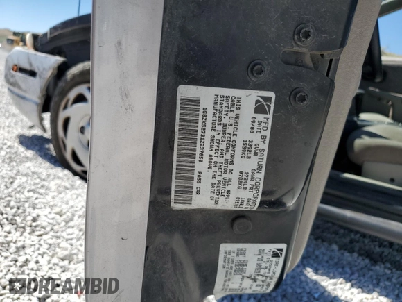 2001 Saturn SL with VIN 1G8ZK52731Z237050, listed as a Copart auction lot 60977394 with Not provided miles and Salvage title. Bid and sale history available at DreamBid. Image 14.