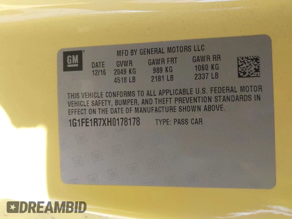 2017 Chevrolet Camaro 1SS z VIN 1G1FE1R7XH0178178, wystawiony jako IAAI lot #41824066 z przebiegiem 89 554 mil mil oraz . Historia ofert i sprzedaży dostępna na DreamBid. Obrazek 9.