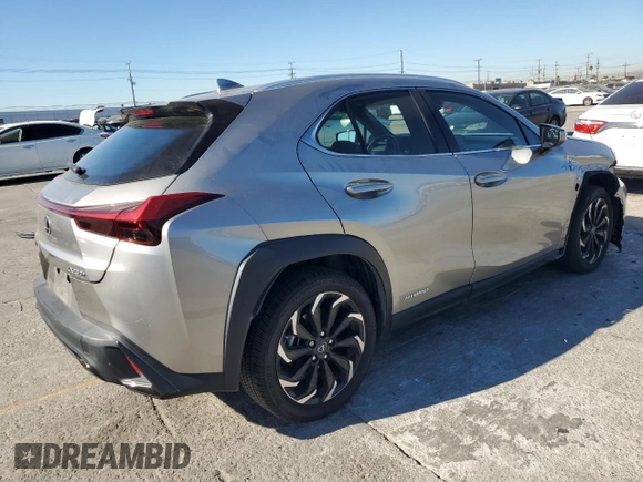 2020 Lexus UX 250h F Sport with VIN JTHE9JBH5L2035631, listed as a Copart auction lot 81378314 with 27,963 mi miles and Salvage title. Bid and sale history available at DreamBid. Image 3.