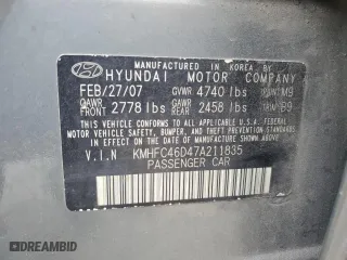 2007 Hyundai Azera GLS with VIN KMHFC46D47A211835, listed as a Copart auction lot 76190184 with 150,798 mi miles and Salvage Title. Bid and sale history available at carsss.com. Image 12.