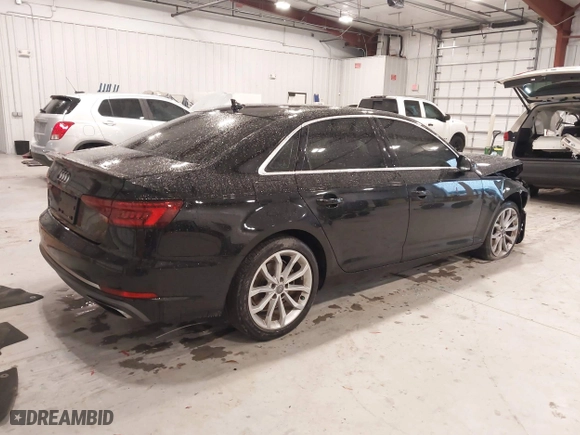 2019 Audi A4 Premium with VIN WAUGMAF41KN004998, listed as a IAAI auction lot 41396015 with 31,438 mi miles. Bid and sale history available at carsss.com. Image 4.