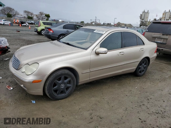 2003 Mercedes-Benz C 320 with VIN WDBRF64J93F400859, listed as a Copart auction lot 48585225 with 114,287 mi miles and Salvage title. Bid and sale history available at DreamBid. Image 1.