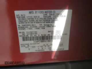2015 Ford Taurus Limited z VIN 1FAHP2F80FG118014, wystawiony jako Copart lot #53021095 z przebiegiem 105 514 mil mil oraz Szkoda całkowita • Salvage title. Historia ofert i sprzedaży dostępna na DreamBid. Obrazek 14.