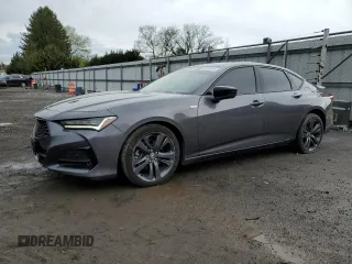 2022 Acura TLX w/A-Spec Package with VIN 19UUB6F50NA001041, listed as a Copart auction lot 48160215 with 28,009 mi miles and Salvage Title. Bid and sale history available at carsss.com. Image 1.
