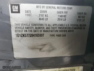 2008 Chevrolet Malibu LTZ with VIN 1G1ZK577284165997, listed as a Copart auction lot 50392285 with 124,162 mi miles and Clean Title. Bid and sale history available at carsss.com. Image 12.