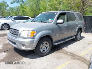 2002 Toyota Sequoia SR5 with VIN 5TDZT34A02S114681, listed as a IAAI auction lot 42102025 with 205,596 mi miles and . Bid and sale history available at carsss.com. Image 2.