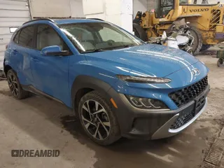 2022 Hyundai Kona Limited with VIN KM8K5CA31NU878259, listed as a IAAI auction lot 42027394 with 34,418 mi miles. Bid and sale history available at carsss.com. Image 1.