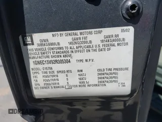 2002 Chevrolet Tahoe LS z VIN 1GNEC13V92R305304, wystawiony jako IAAI lot #41851210 z przebiegiem Nie podano mil oraz . Historia ofert i sprzedaży dostępna na DreamBid. Obrazek 9.