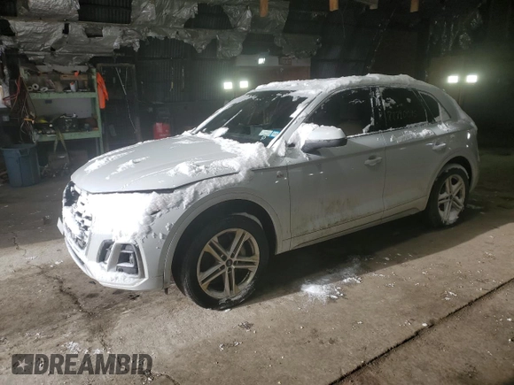 2021 Audi Q5 Premium Plus with VIN WA1E2AFYXM2055319, listed as a Copart auction lot 88790095 with 50,443 mi miles and Salvage Title. Bid and sale history available at carsss.com. Image 1.