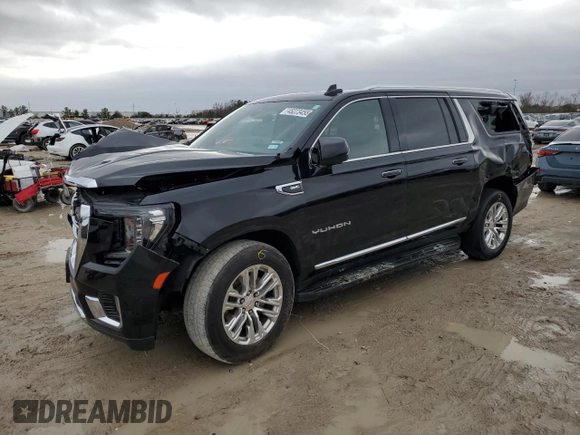2022 GMC Yukon XL SLT with VIN 1GKS2GKDXNR209507, listed as a Copart auction lot 45223455 with 112,316 mi miles and Salvage Title. Bid and sale history available at carsss.com. Image 1.