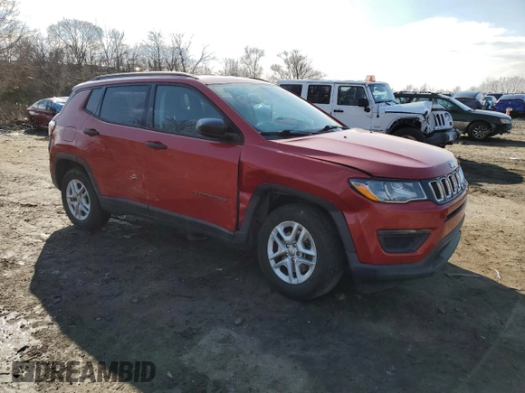 2018 Jeep Compass Sport with VIN 3C4NJCAB7JT102162, listed as a Copart auction lot 44654385 with 40,599 mi miles and Salvage Title. Bid and sale history available at carsss.com. Image 4.