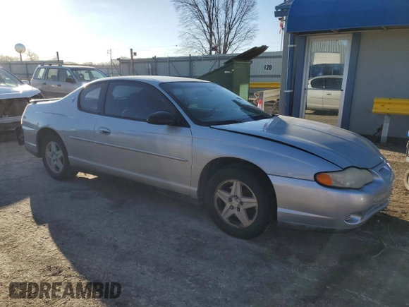 2002 Chevrolet Monte Carlo LS with VIN 2G1WW12E529100572, listed as a Copart auction lot 45716535 with 286,357 mi miles and Salvage Title. Bid and sale history available at carsss.com. Image 4.