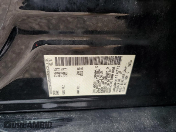 2017 Nissan Maxima SV with VIN 1N4AA6AP4HC414771, listed as a Copart auction lot 51579065 with 218,926 mi miles and Salvage Title. Bid and sale history available at DreamBid. Image 12.