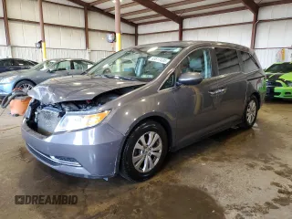 2014 Honda Odyssey EX-L with VIN 5FNRL5H6XEB134849, listed as a Copart auction lot 63617435 with 127,491 mi miles and Salvage title. Bid and sale history available at DreamBid. Image 1.