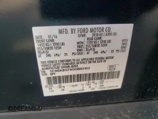 2016 Ford Explorer Sport with VIN 1FM5K8GT9GGB93163, listed as a Copart auction lot 65944455 with 151,451 mi miles and Clean title. Bid and sale history available at DreamBid. Image 13.