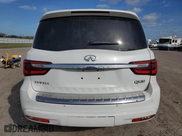 2022 Infiniti QX80 LUXE with VIN JN8AZ2AF9N9743479, listed as a Copart auction lot 49487225 with 44,780 mi miles and Salvage Title. Bid and sale history available at carsss.com. Image 6.