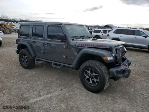 2019 Jeep Wrangler Unlimited Rubicon with VIN 1C4HJXFN0KW545613, listed as a Copart auction lot 42807785 with 64,510 mi miles and Salvage Title. Bid and sale history available at carsss.com. Image 4.